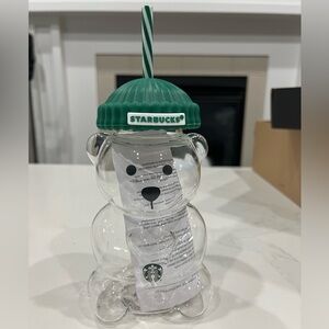 Starbucks Bear Tumbler with Green Lid